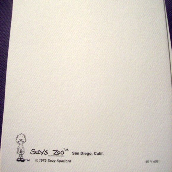 Suzy's Zoo Vintage Valentine Card -Greeting Card Collectible -1970's Era- - Picture 4 of 4